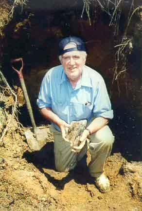 Jerry with dinosaur bone